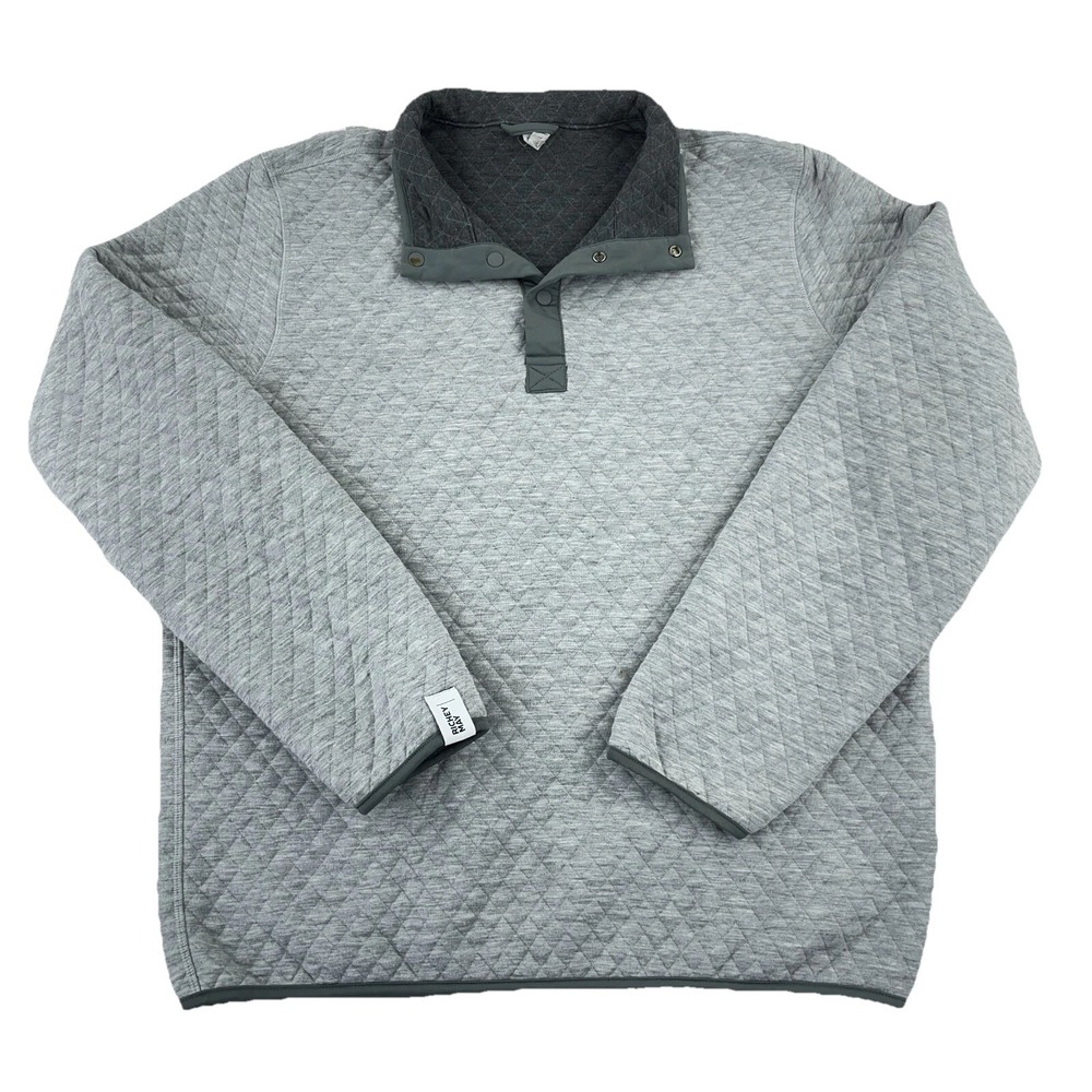Marine Layer Sweater Men‎ XL Gray Pullover Snap T Sweatshirt Golf Diamond *